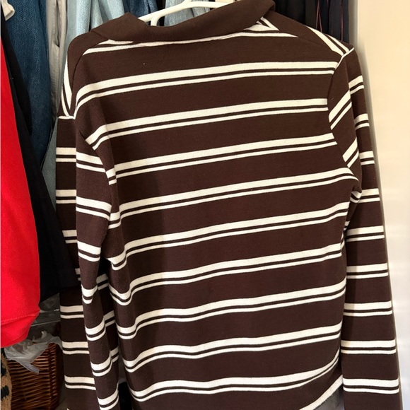 Mango Chocolate Brown and White Striped Shirt - Picture 3 of 3